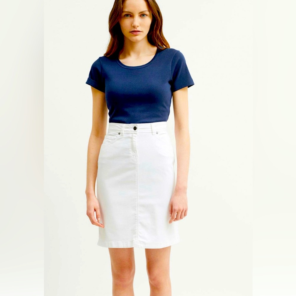 Saint James | Skirts | Women’s Elfy Regular Skirt In Coloured Denim BLANC | 2